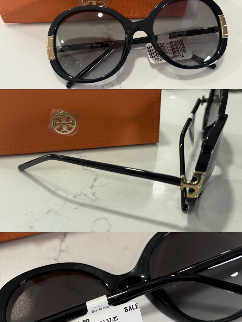 Tory Burch Black Sunglasses with Gold Temple Accents